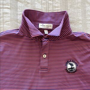 Peter Millar Striped Polo Shirt - Purple and Red